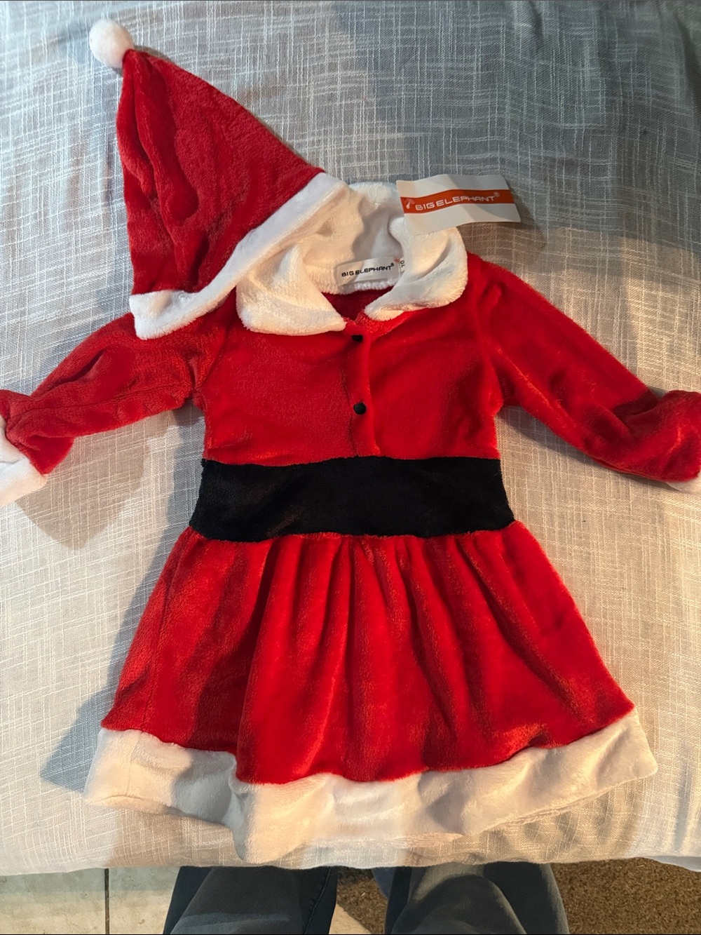 Kids Santa Dress Costume with Hat 6-12 month